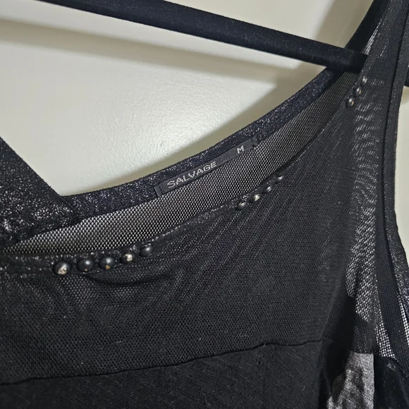 SALVAGE Edgy Black and Gray Asymmetrical Dress. M - Picture 5 of 13